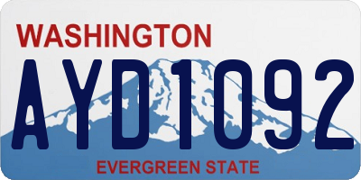 WA license plate AYD1092