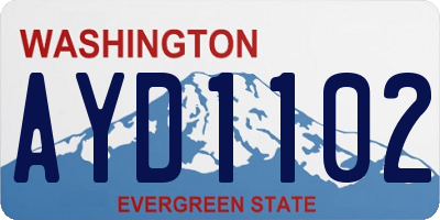 WA license plate AYD1102