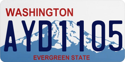 WA license plate AYD1105