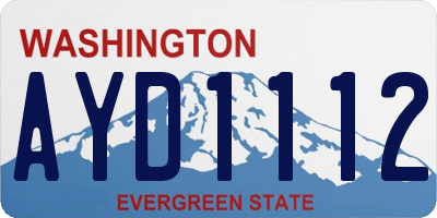 WA license plate AYD1112