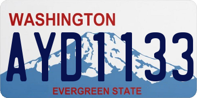 WA license plate AYD1133
