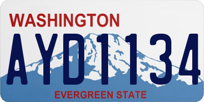 WA license plate AYD1134
