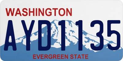 WA license plate AYD1135