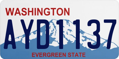 WA license plate AYD1137