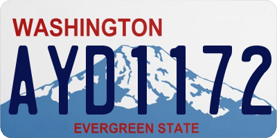 WA license plate AYD1172