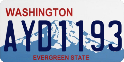 WA license plate AYD1193