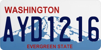 WA license plate AYD1216