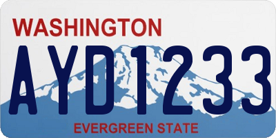 WA license plate AYD1233