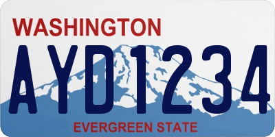 WA license plate AYD1234