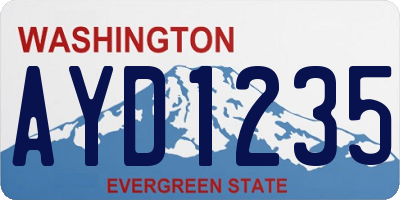 WA license plate AYD1235