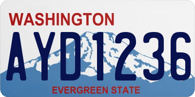 WA license plate AYD1236