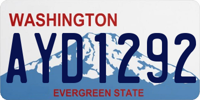 WA license plate AYD1292