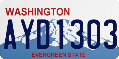 WA license plate AYD1303
