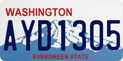 WA license plate AYD1305