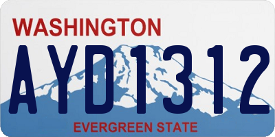 WA license plate AYD1312