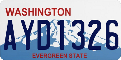 WA license plate AYD1326