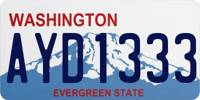 WA license plate AYD1333