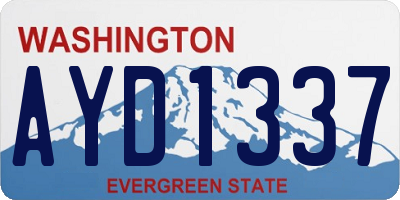 WA license plate AYD1337