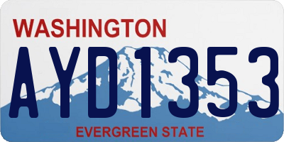 WA license plate AYD1353