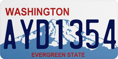 WA license plate AYD1354
