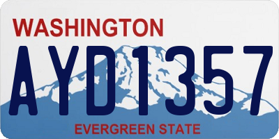 WA license plate AYD1357