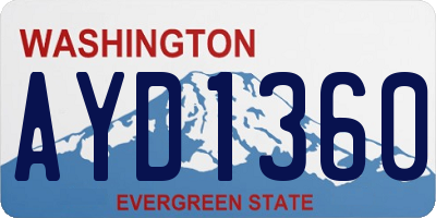 WA license plate AYD1360