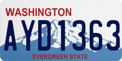 WA license plate AYD1363