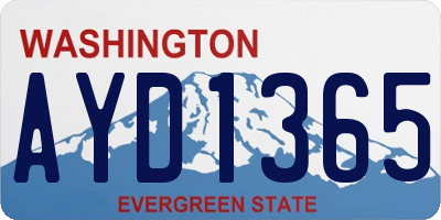 WA license plate AYD1365