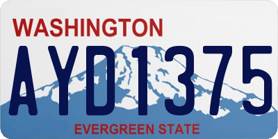 WA license plate AYD1375