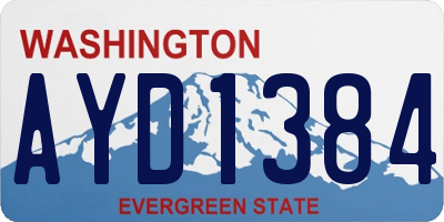 WA license plate AYD1384