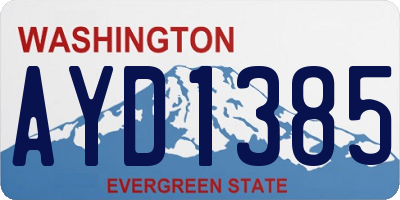 WA license plate AYD1385