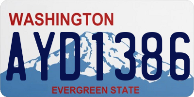 WA license plate AYD1386