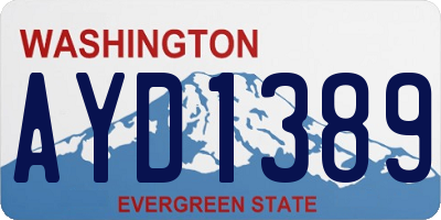 WA license plate AYD1389