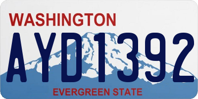 WA license plate AYD1392