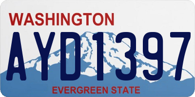 WA license plate AYD1397