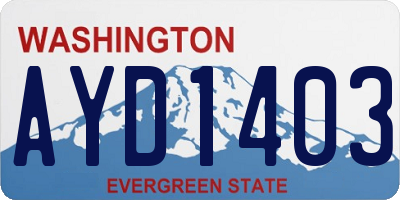 WA license plate AYD1403