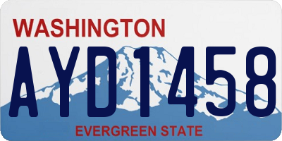 WA license plate AYD1458