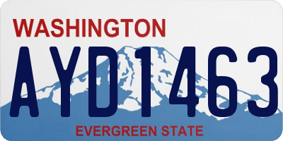 WA license plate AYD1463