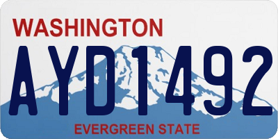 WA license plate AYD1492