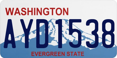 WA license plate AYD1538