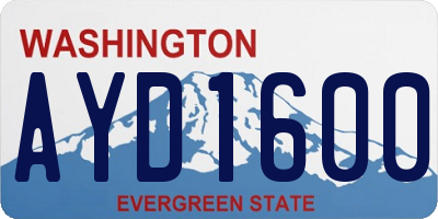WA license plate AYD1600