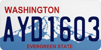 WA license plate AYD1603
