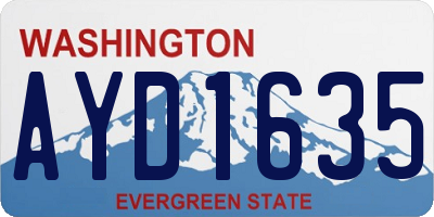 WA license plate AYD1635