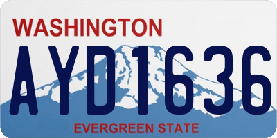 WA license plate AYD1636