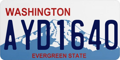 WA license plate AYD1640