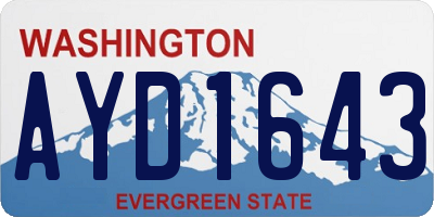 WA license plate AYD1643