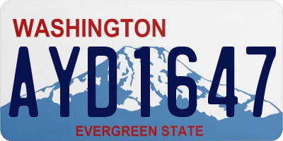 WA license plate AYD1647