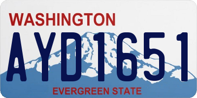 WA license plate AYD1651