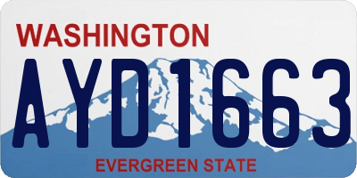 WA license plate AYD1663