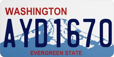 WA license plate AYD1670